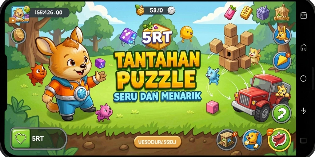 Tampilan gameplay 5RT menampilkan puzzle yang berwarna dan menarik.