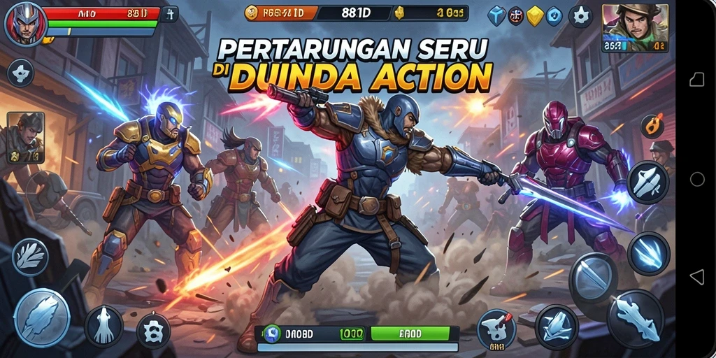 Tampilan utama layar permainan 88ID dengan aksi pertarungan yang intens.