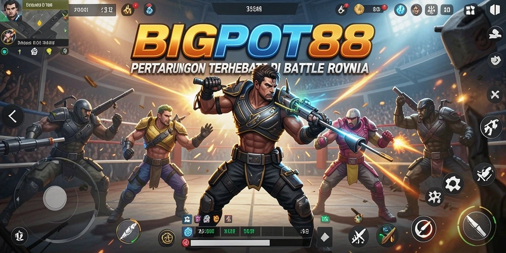 Gambaran gameplay seru di BIGPOT88 dengan aksi Battle Royale.