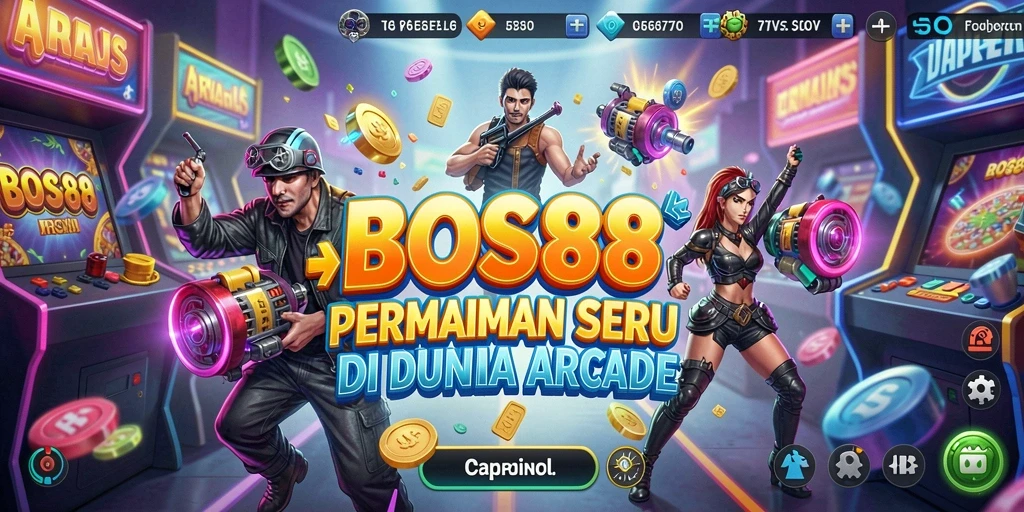 Tampilan seru gameplay BOS88 dalam arena Arcade.