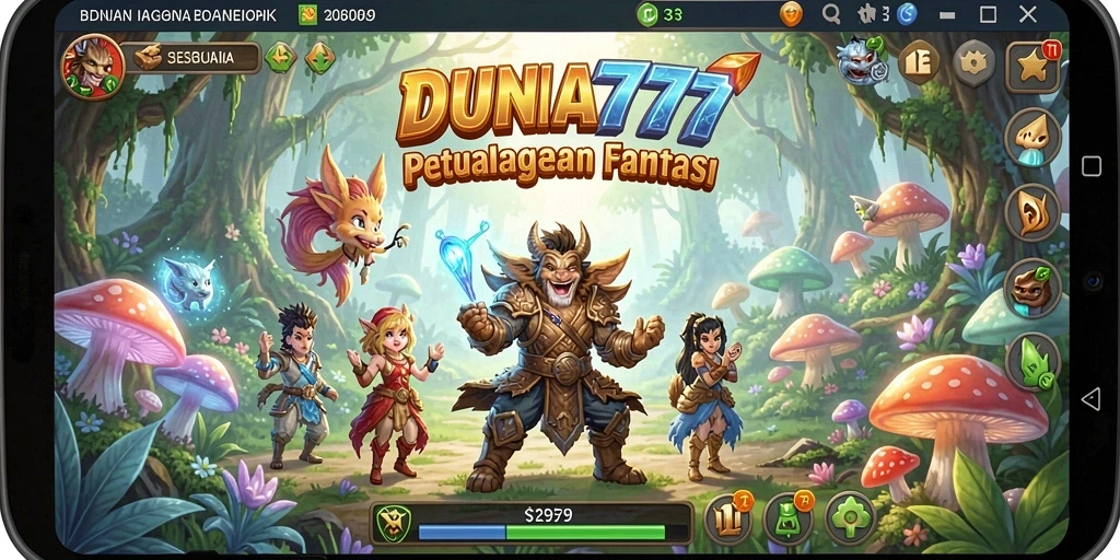 Tampilan gameplay seru di dunia fantasi DUNIA777.