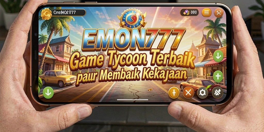 Tampilan gameplay seru dari EMON777 dengan elemen manajemen bisnis.
