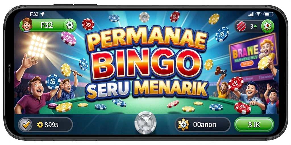 Tampilan layar utama F32 menampilkan gameplay Bingo yang seru dan interaktif.