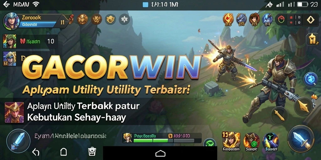 Screenshot utama GACORWIN menunjukkan fitur-fitur bermanfaat aplikasi Utility.