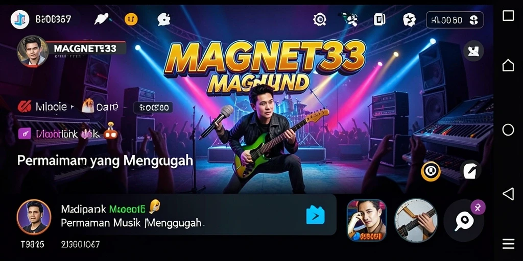 Tampilan gameplay <strong>MAGNET33</strong> yang menarik dengan berbagai lagu dan tantangan.